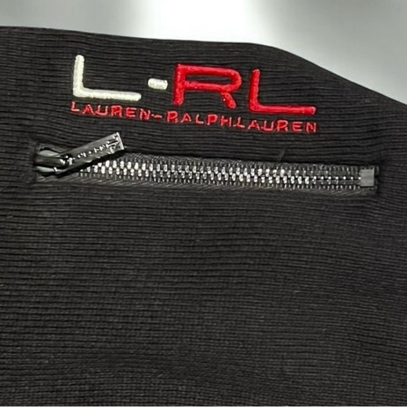 🌻Vintage Lauren Ralph Lauren Black Red 1/2 Zip Mock Neck Pullover Size Large - Picture 6 of 12